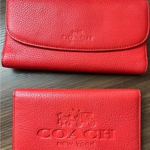 Red Coach checkbook wallet
